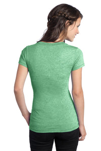 DISCONTINUED District Juniors Tri-Blend V-Neck Tee - Green Heather Back