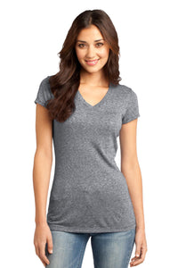 DISCONTINUED District - Juniors Microburn V-Neck Tee - Heathered Nickel