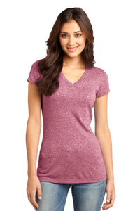 DISCONTINUED District - Juniors Microburn V-Neck Tee - Sangria