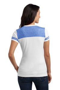 DISCONTINUED District Juniors Varsity V-Neck Tee - White/ Deep Royal Back