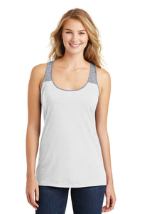 DISCONTINUED District Juniors Varsity Tank - White/ Heathered Nickel