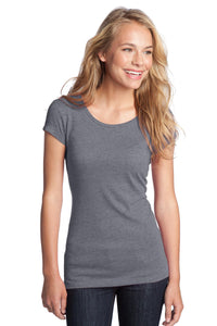 DISCONTINUED District - Juniors Textured Girly Crew Tee - Charcoal