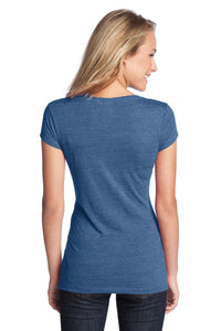 DISCONTINUED District - Juniors Textured Girly Crew Tee - Denim Blue Back