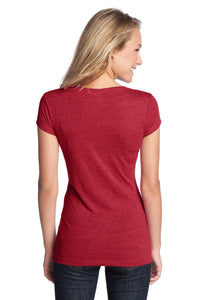 DISCONTINUED District - Juniors Textured Girly Crew Tee - New Red Back
