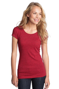 DISCONTINUED District - Juniors Textured Girly Crew Tee - New Red