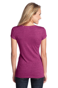 DISCONTINUED District - Juniors Textured Girly Crew Tee - Pink Raspberry Back