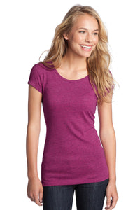 DISCONTINUED District - Juniors Textured Girly Crew Tee - Pink Raspberry