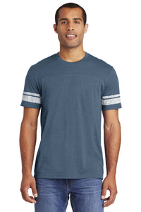 DISCONTINUED District   Game Tee - Heathered True Navy/ White