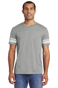 DISCONTINUED District   Game Tee - Heathered Nickel/ White