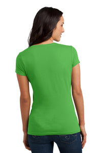 DISCONTINUED District Juniors Soft Wash V-Neck Tee - Apple Green Back