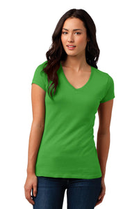 DISCONTINUED District Juniors Soft Wash V-Neck Tee - Apple Green