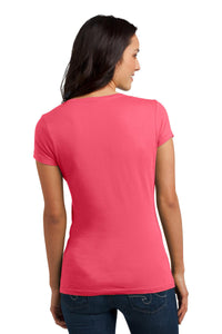 DISCONTINUED District Juniors Soft Wash V-Neck Tee - Coral Back