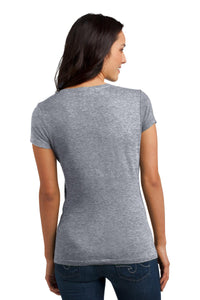 DISCONTINUED District Juniors Soft Wash V-Neck Tee - Heather Grey Back