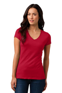DISCONTINUED District Juniors Soft Wash V-Neck Tee - New Red