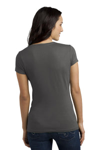 DISCONTINUED District Juniors Soft Wash V-Neck Tee - Warm Grey Back