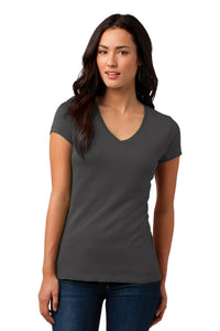 DISCONTINUED District Juniors Soft Wash V-Neck Tee - Warm Grey