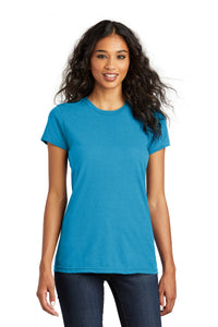 District Women's Fitted The Concert Tee DT5001 - Neon Blue