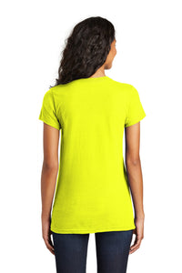 District Women's Fitted The Concert Tee DT5001 - Neon Yellow Back