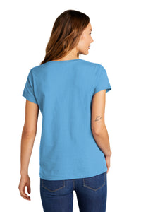 District Women's The Concert Tee V-Neck DT5002 - Aquatic Blue Back