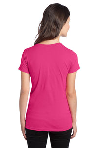 DISCONTINUED District - Juniors The Concert Tee V-Neck - Dark Fuchsia Back