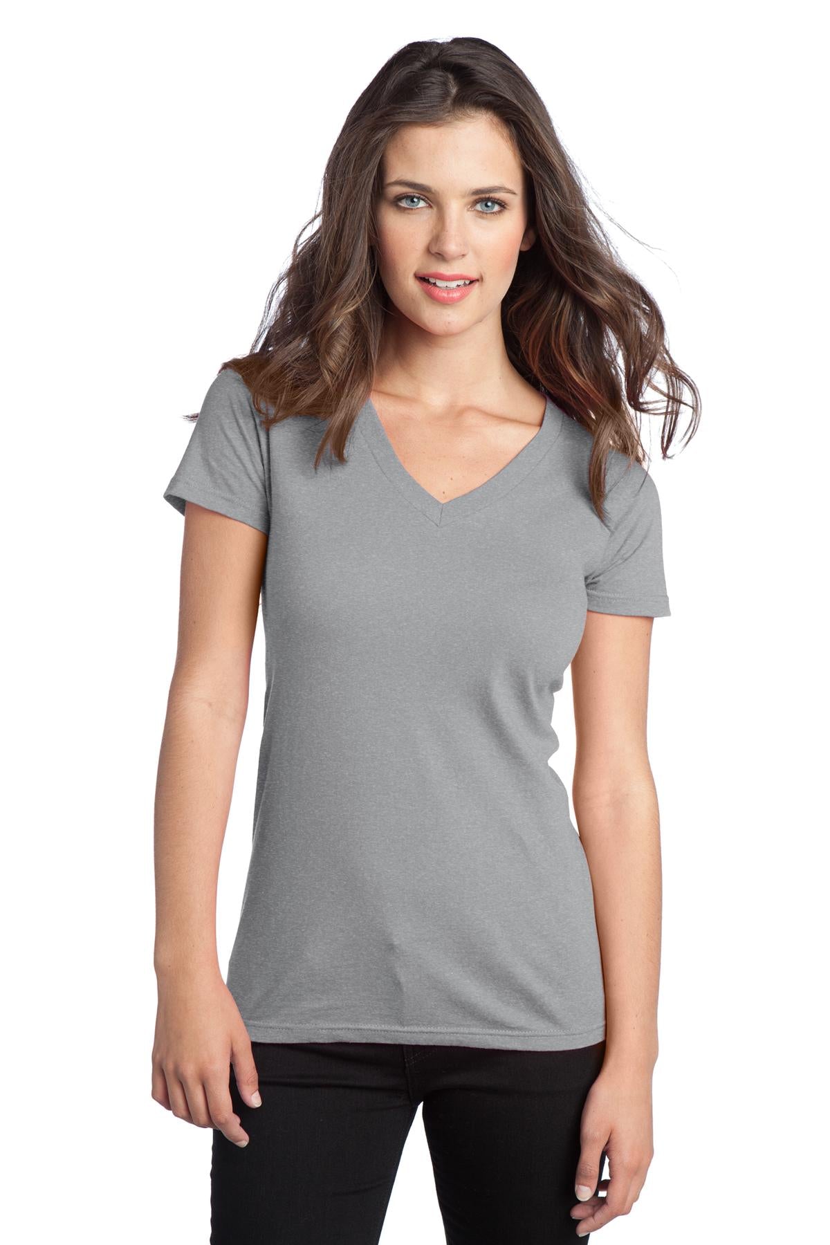 DISCONTINUED District - Juniors The Concert Tee V-Neck - Heather Grey