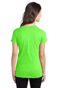 DISCONTINUED District - Juniors The Concert Tee V-Neck - Neon Green Back