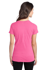 DISCONTINUED District - Juniors The Concert Tee V-Neck - Neon Pink Back