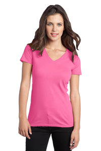 DISCONTINUED District - Juniors The Concert Tee V-Neck - Neon Pink