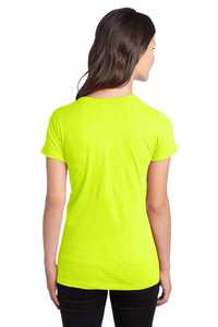 DISCONTINUED District - Juniors The Concert Tee V-Neck - Neon Yellow Back