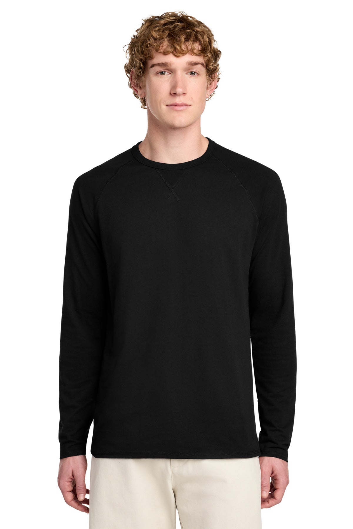 District Featherweight French Terry Long Sleeve Crewneck DT572 - Black