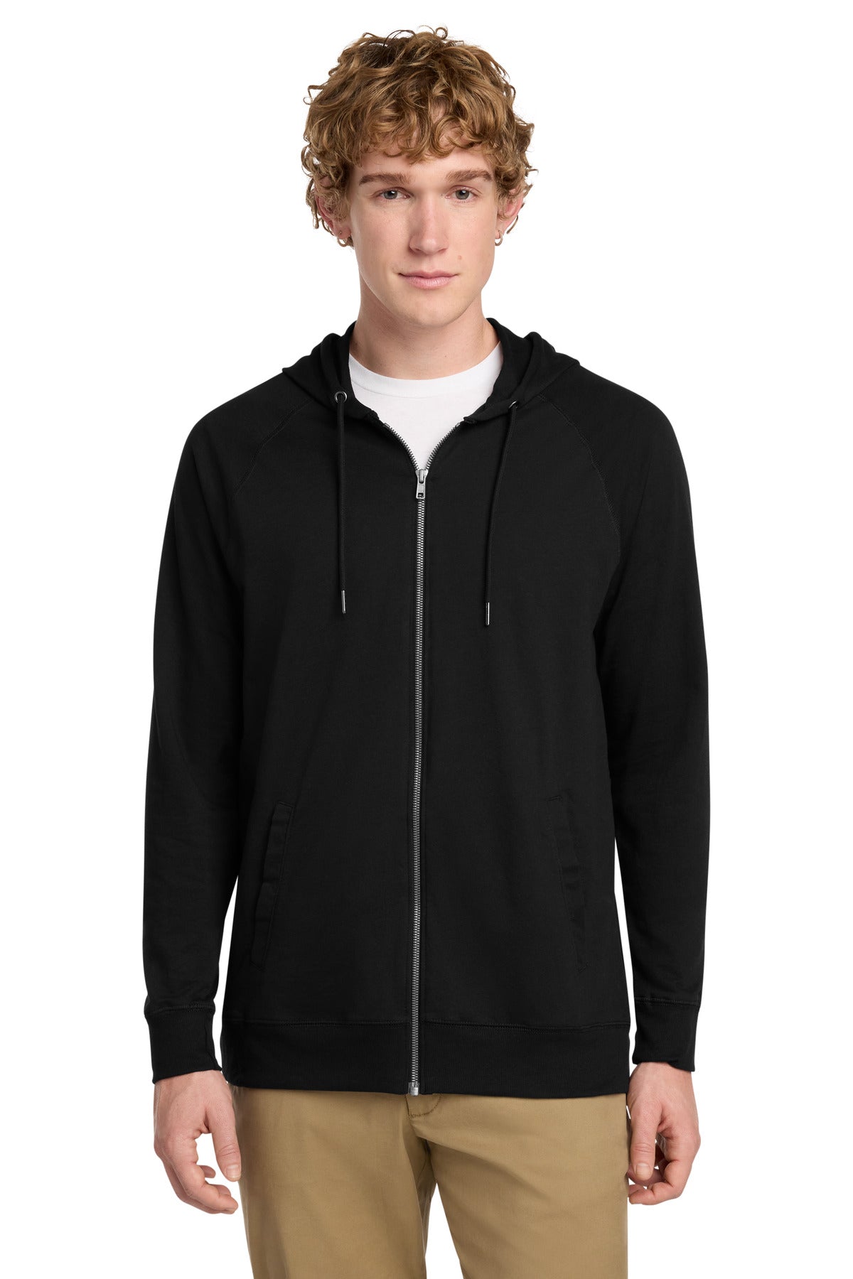 District Featherweight French Terry Full-Zip Hoodie DT573 - Black