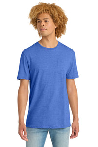 District Very Important Tee with Pocket - Heathered Royal