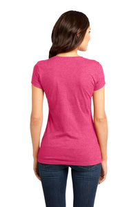 District Women's Fitted Very Important Tee - Heathered Watermelon Back