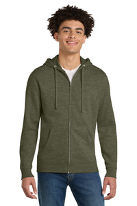 District V.I.T.Fleece Full-Zip Hoodie DT6102 - Heathered Olive