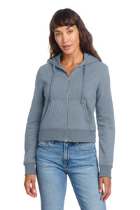 District Women's V.I.T. Fleece Full-Zip Hoodie DT6103 - Flint Blue Heather