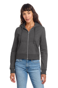 District Women's V.I.T. Fleece Full-Zip Hoodie DT6103 - Heathered Charcoal