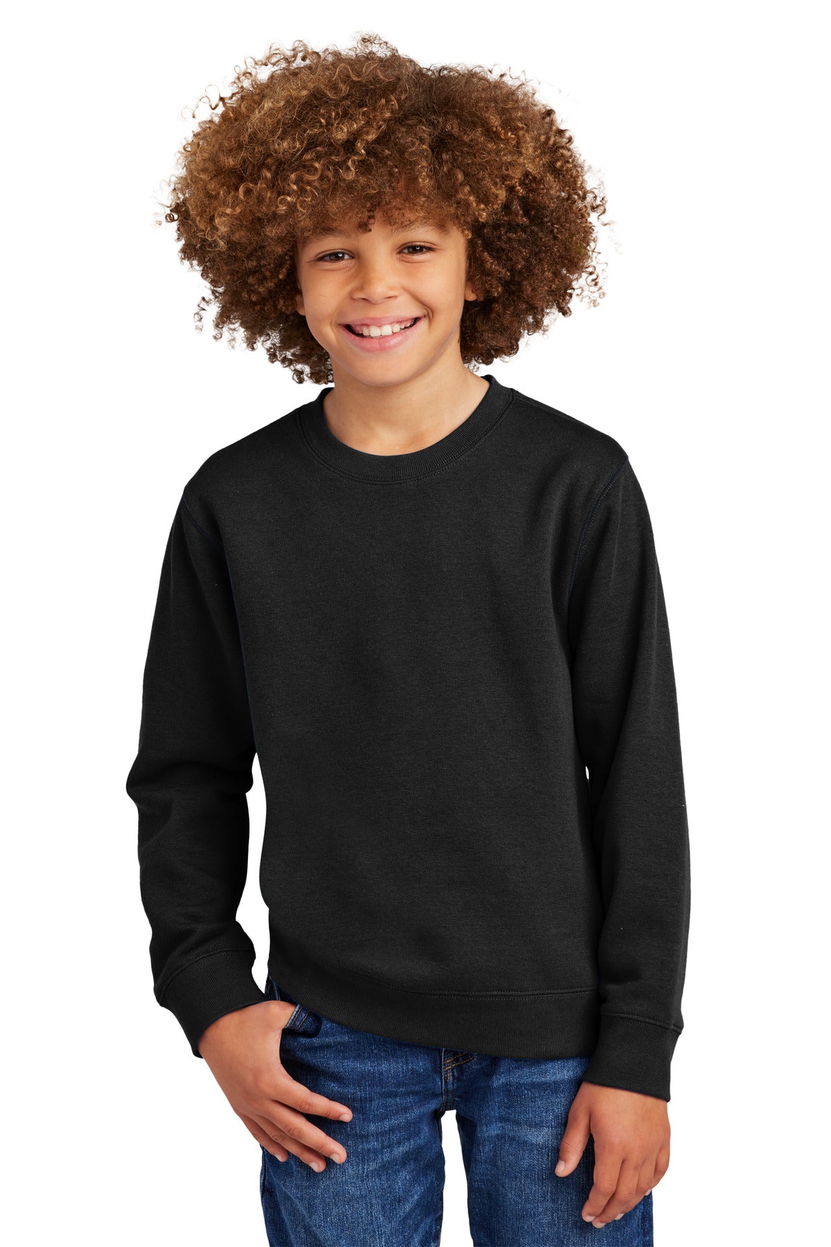 District Youth V.I.T. Fleece Crew DT6104Y - Black