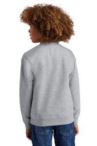 District Youth V.I.T. Fleece Crew DT6104Y - Light Heather Grey Back
