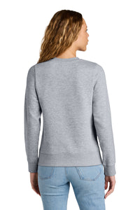 District Women's V.I.T. Fleece Crew DT6105 - Light Heather Grey Back