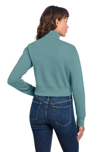 District Women's V.I.T. Fleece 1/2-Zip DT6111 - Eucalyptus Blue Back