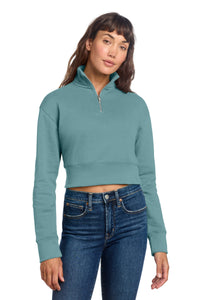 District Women's V.I.T. Fleece 1/2-Zip DT6111 - Eucalyptus Blue