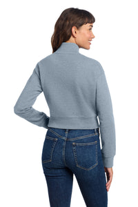 District Women's V.I.T. Fleece 1/2-Zip DT6111 - Flint Blue Heather Back