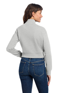 District Women's V.I.T. Fleece 1/2-Zip DT6111 - Light Heather Grey Back