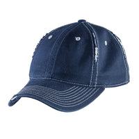 DISCONTINUED District Rip and Distressed Cap DT612 - New Navy/ Light Blue