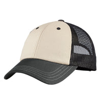 District Tri-Tone Mesh Back Cap DT616 - Sandstone/ Charcoal/ Black