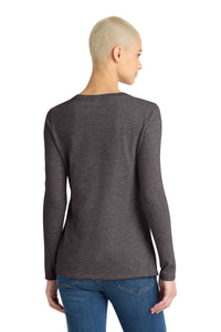 District  Women's Very Important Tee  Long Sleeve V-Neck - Heathered Charcoal Back