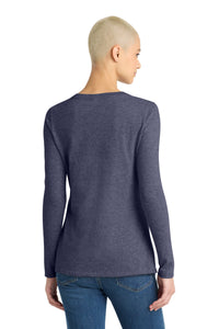 District  Women's Very Important Tee  Long Sleeve V-Neck - Heathered Navy Back