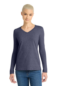 District  Women's Very Important Tee  Long Sleeve V-Neck - Heathered Navy