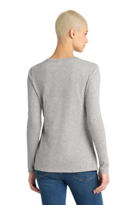 District  Women's Very Important Tee  Long Sleeve V-Neck - Light Heather Grey Back