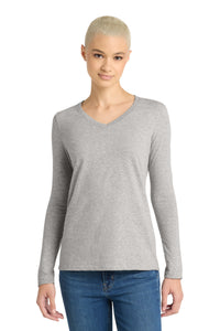 District  Women's Very Important Tee  Long Sleeve V-Neck - Light Heather Grey